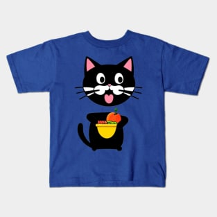 funny cat eating Kids T-Shirt